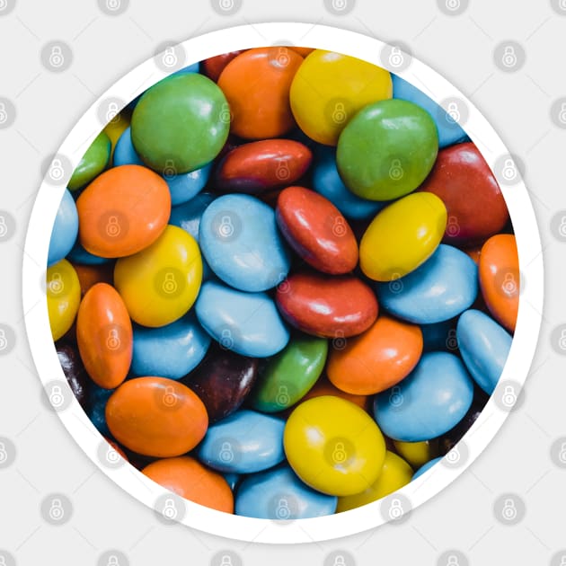 Vintage Colorful Candy Chocolate Photograph Circle Sticker by love-fi